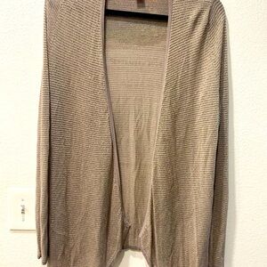 Chicos Metallic Gold Long Sleeve Cardigan